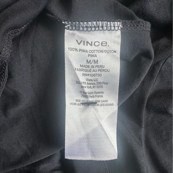 Vince Men's Dark Blue Short Sleeve Garment Dyed Henley Shirt Medium Pima Cotton - Picture 11 of 12